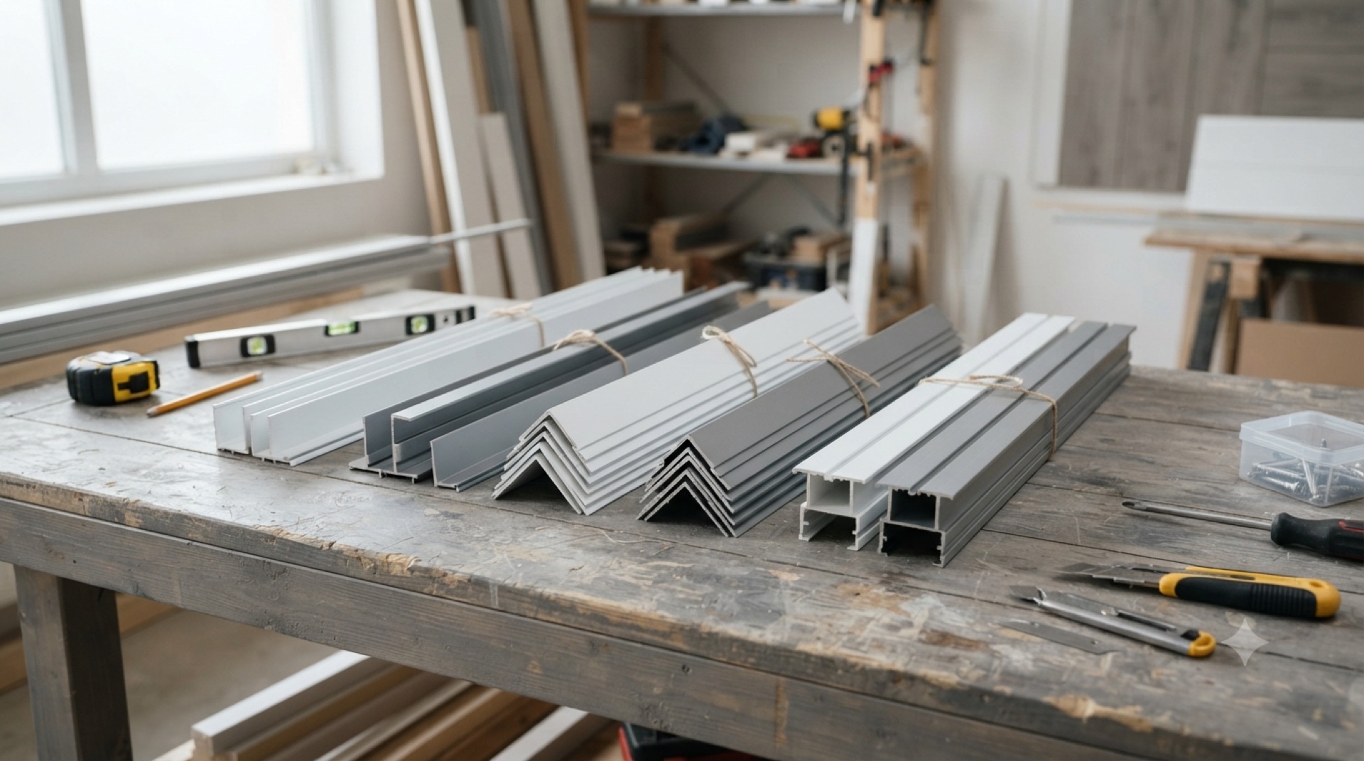 Aluminum corner trims and channels for panel installation
